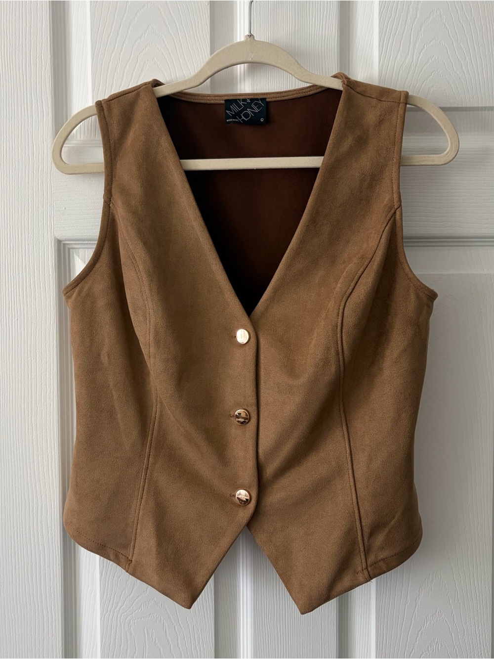 Suede-Look Brown Vest